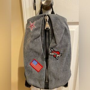 Aimee Kestenberg Denim Leather Embroidered Tamitha Backpack